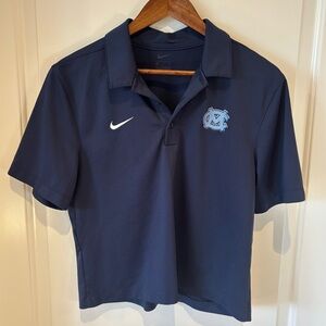 Nike UNC Tar Heels Women’s Polo Shirt Dri-FIT Navy Blue Size Small Cropped